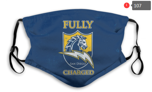 NFL Los Angeles Chargers #7 Dust mask with filter->nfl dust mask->Sports Accessory